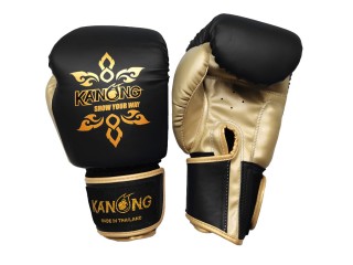 Kanong 子供 グローブ ボクシング : Thai Power 黒/ゴールド