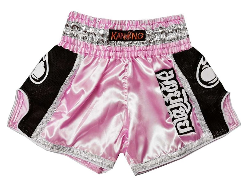 KANONG RETRO キック ボクシング パンツ ムエタイパンツ : KNSRTO-208-ピンク