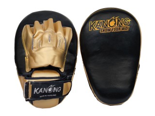 Kanong ボクシング パンチングミット : 黒/金 (ロングワイド)