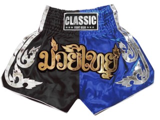 Classic キック ボクシング パンツ : CLS-015-黒-青