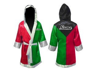 Kanong ボクシングの戦いローブ : 黒/緑/赤