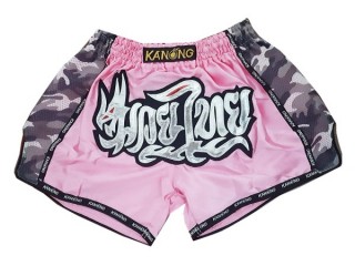 KANONG RETRO キック ボクシング パンツ ムエタイパンツ : KNSRTO-231-ピンク